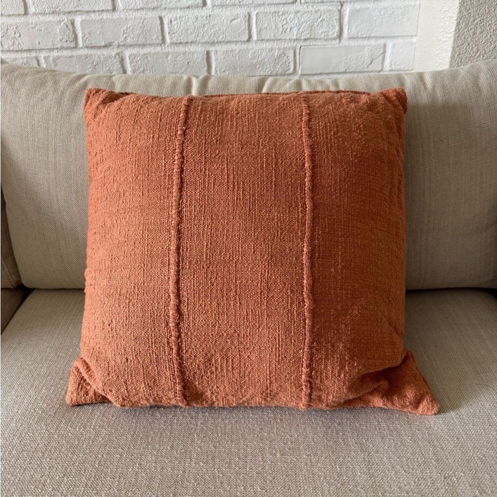 Textured Terracotta Throw Pillow